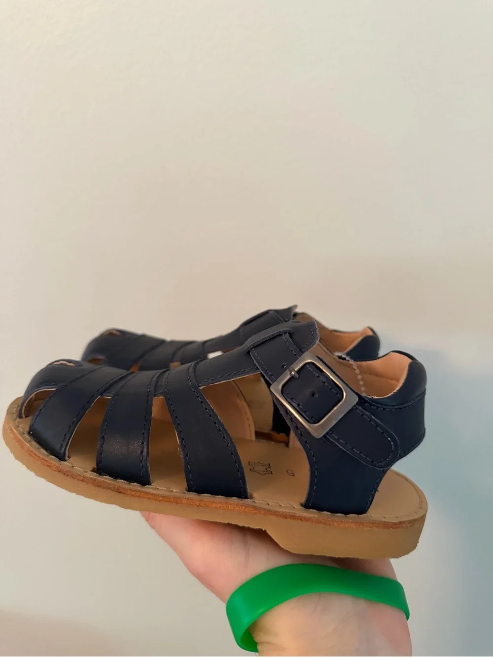 Kone Navy Leather Fisherman Sandals